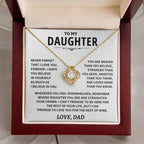Daughter Gift From Dad, "Straighten Your Crown", Knot Necklace Jewelry