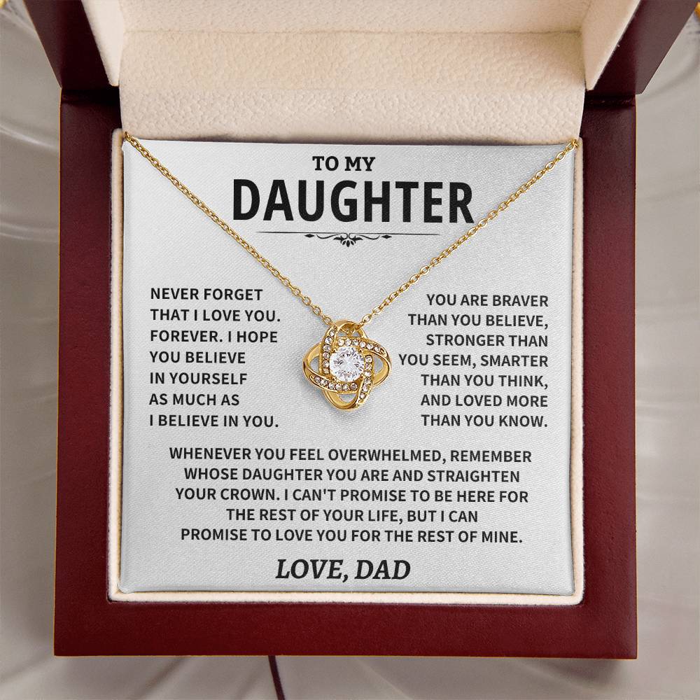 Daughter Gift From Dad, "Straighten Your Crown", Knot Necklace Jewelry