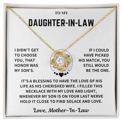 Daughter-in-Law Gift-Love Knot Necklace Jewelry