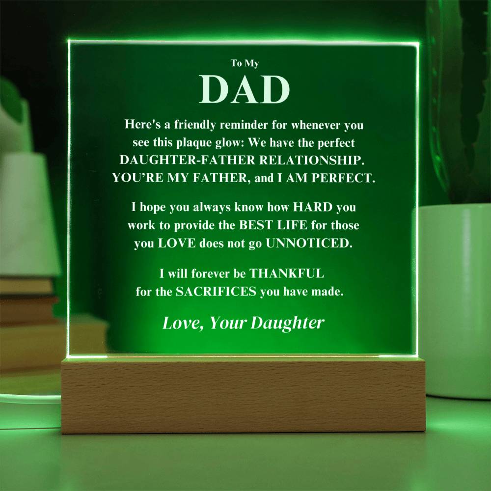 Gift For Dad, From Daughter- "I Am Perfect" Jewelry
