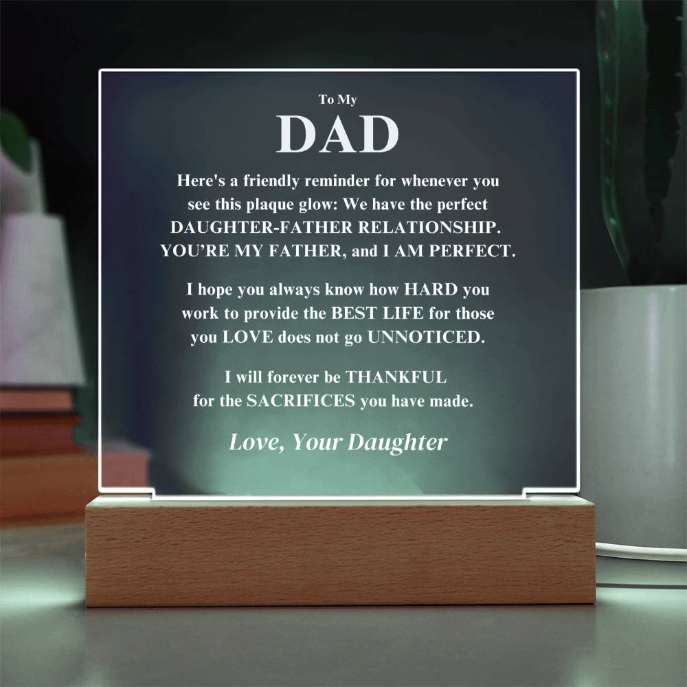 Gift For Dad, From Daughter- "I Am Perfect" Jewelry