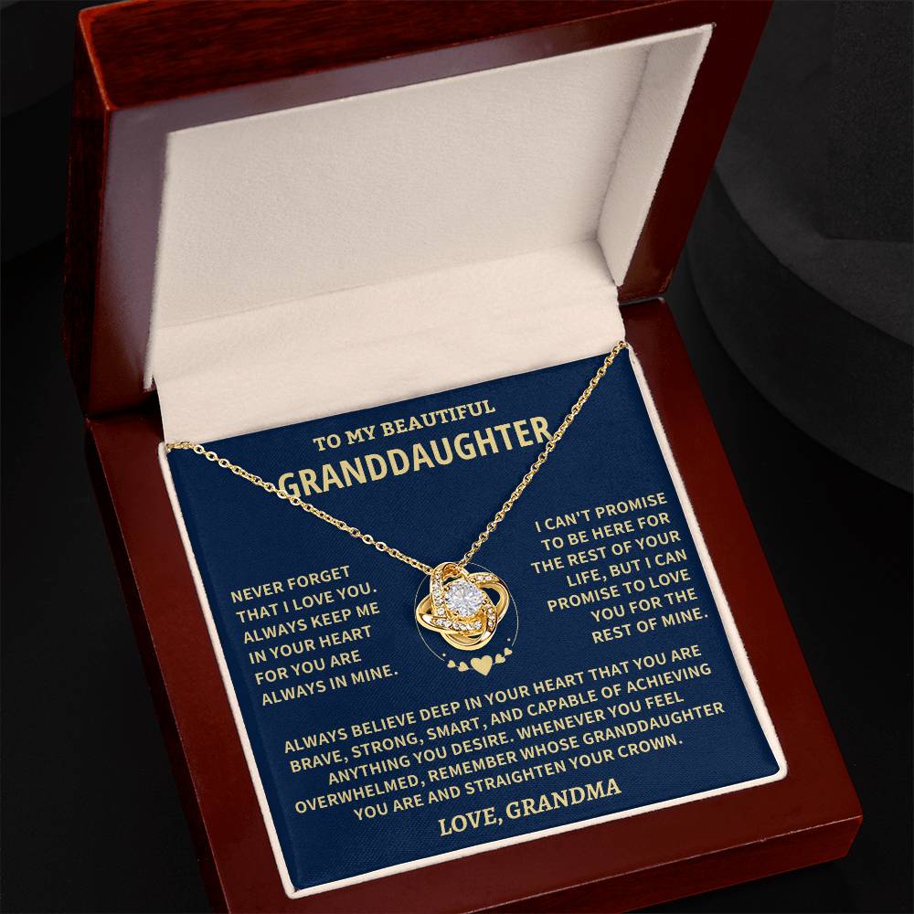 Granddaughter Gift, From Grandma, "Never Forget That I Love You" Jewelry