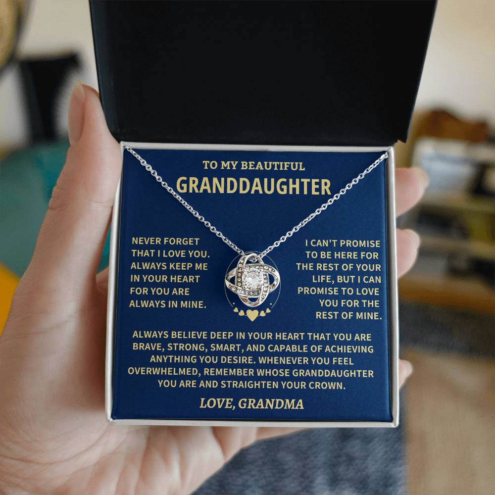 Granddaughter Gift, From Grandma, "Never Forget That I Love You" Jewelry
