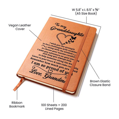 Granddaughter Gift From Grandma, "Proud Of You", Graphic Journal Jewelry