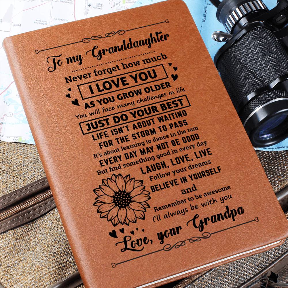 Granddaughter Gift From Grandpa, "Believe In Yourself", Graphic Journal Jewelry