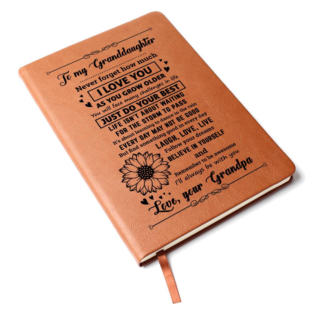 Granddaughter Gift From Grandpa, "Believe In Yourself", Graphic Journal Jewelry