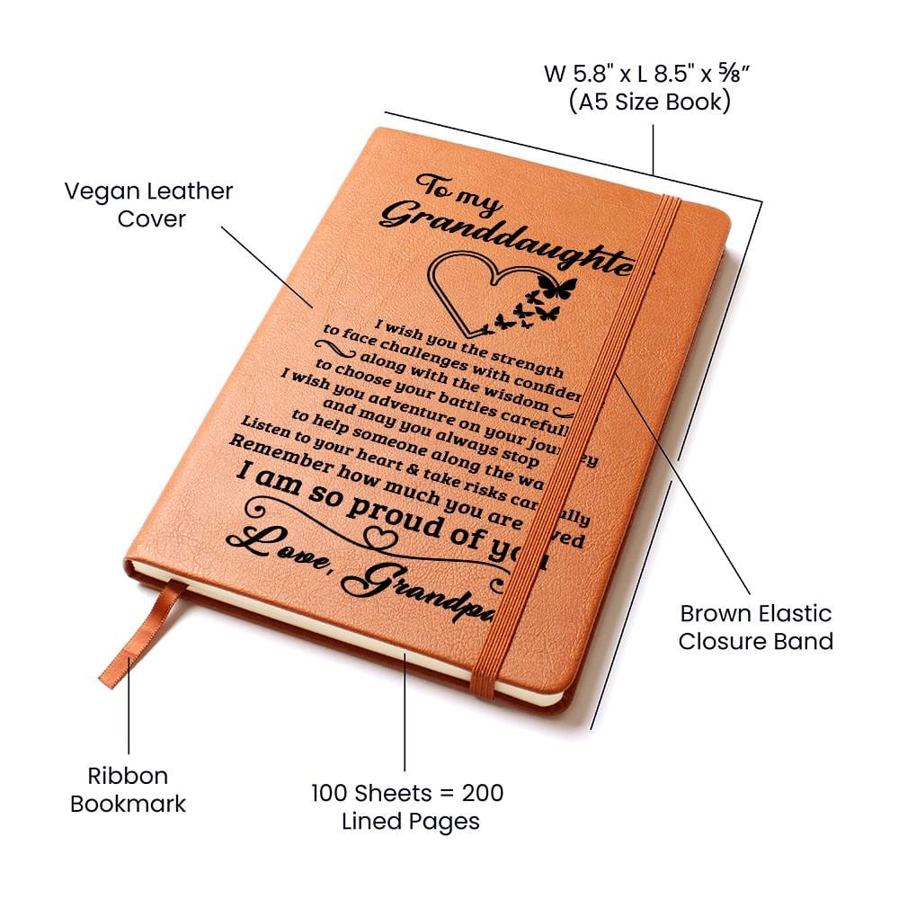 Granddaughter Gift From Grandpa, "Proud Of You", Graphic Journal Jewelry