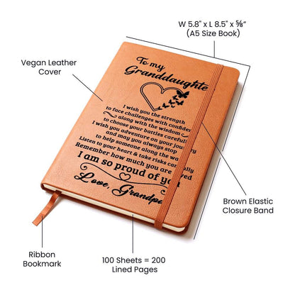 Granddaughter Gift From Grandpa, "Proud Of You", Graphic Journal Jewelry