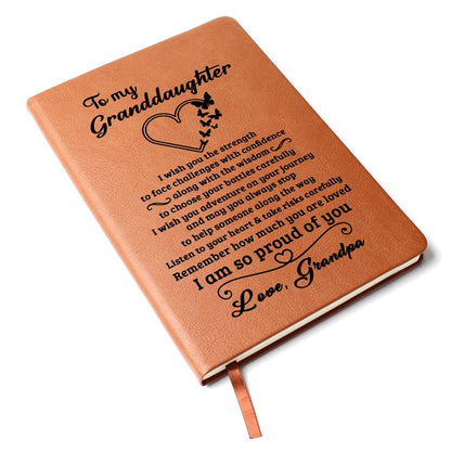 Granddaughter Gift From Grandpa, "Proud Of You", Graphic Journal Jewelry