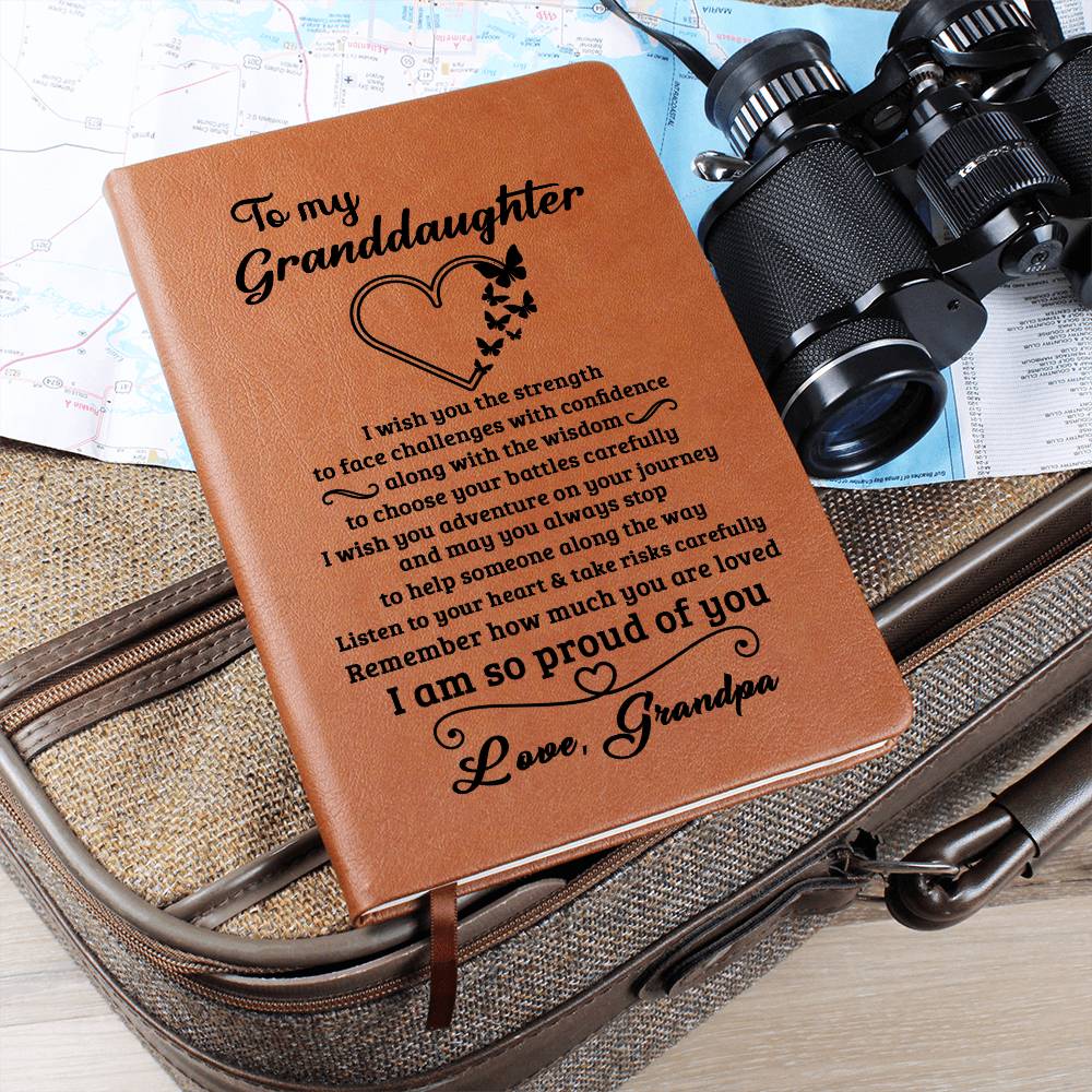 Granddaughter Gift From Grandpa, "Proud Of You", Graphic Journal Jewelry