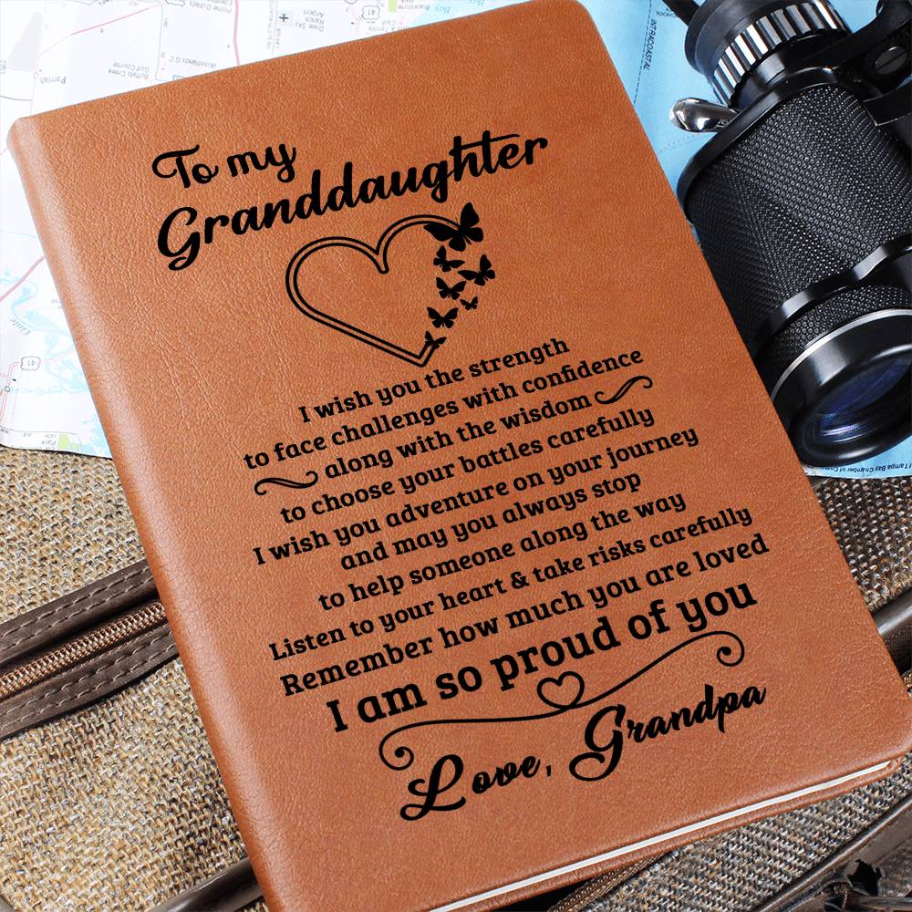 Granddaughter Gift From Grandpa, "Proud Of You", Graphic Journal Jewelry