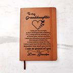 Granddaughter Gift From Grandpa, "Proud Of You", Graphic Journal Jewelry