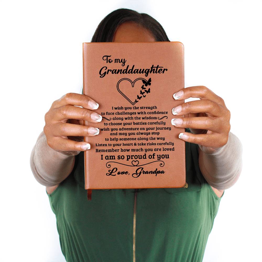 Granddaughter Gift From Grandpa, "Proud Of You", Graphic Journal Jewelry
