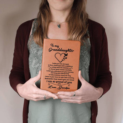 Granddaughter Gift From Grandpa, "Proud Of You", Graphic Journal Jewelry
