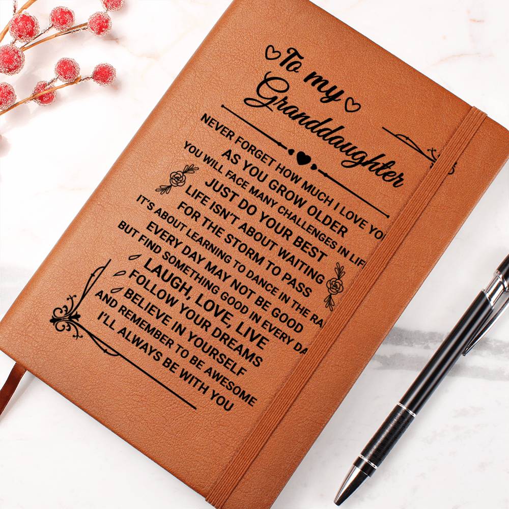 Granddaughter-leather Journal Jewelry
