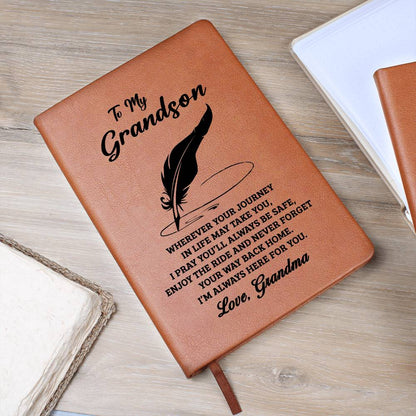 Grandson Gift From Grandma, "Never Forget", Graphic Journal Jewelry