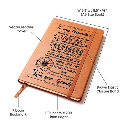 Grandson Gift From Grandpa, "Never Forget", Graphic Journal Jewelry