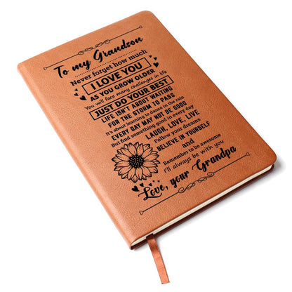 Grandson Gift From Grandpa, "Never Forget", Graphic Journal Jewelry