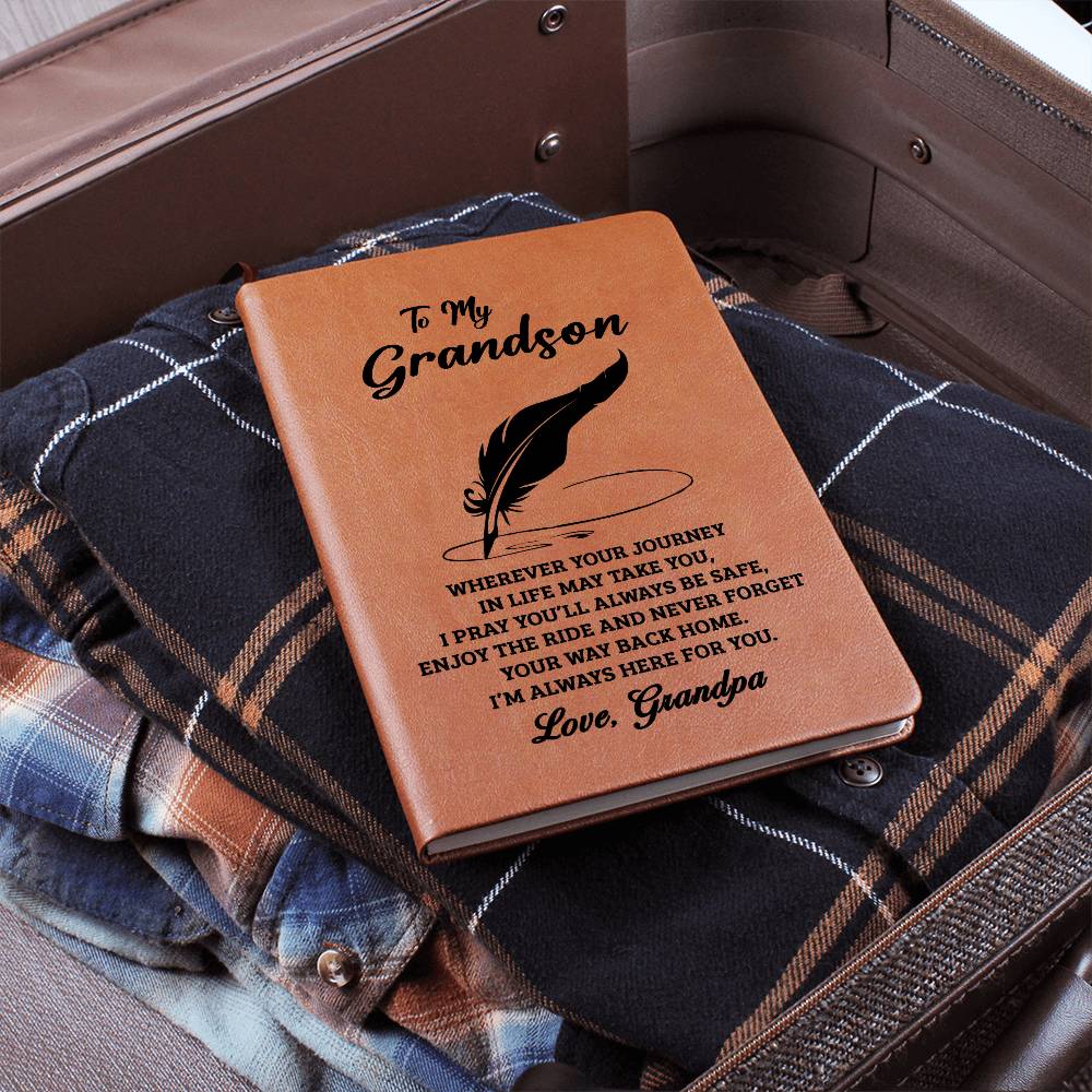 Grandson Gift From Grandpa, "Never Forget", Graphic Journal Jewelry