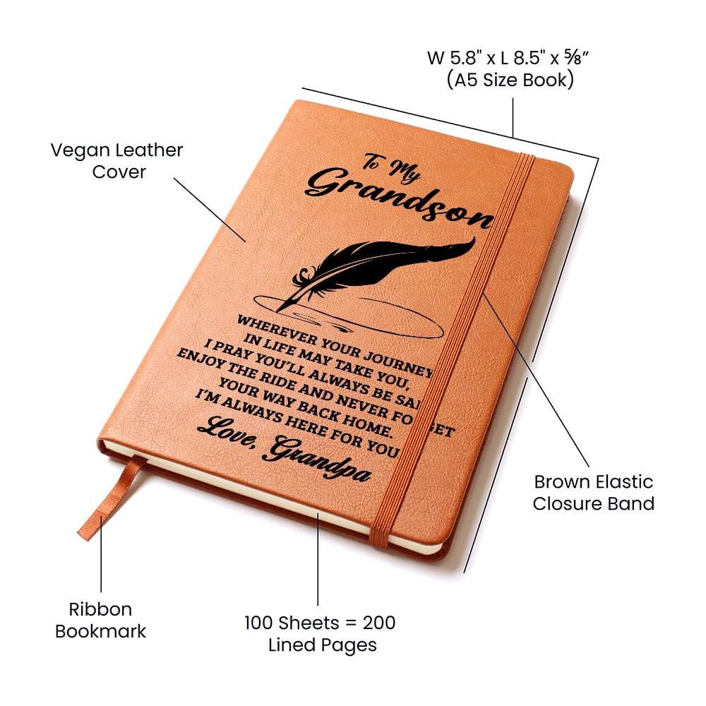 Grandson Gift From Grandpa, "Never Forget", Graphic Journal Jewelry