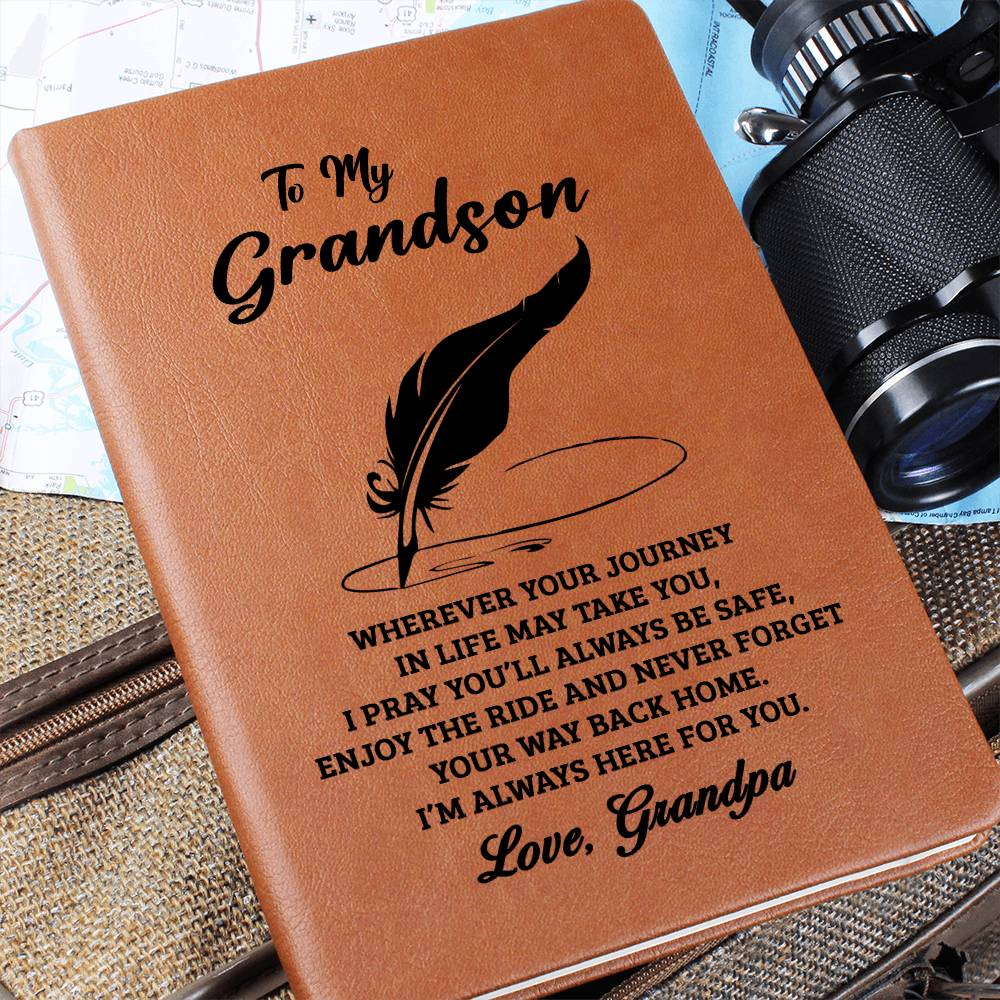 Grandson Gift From Grandpa, "Never Forget", Graphic Journal Jewelry