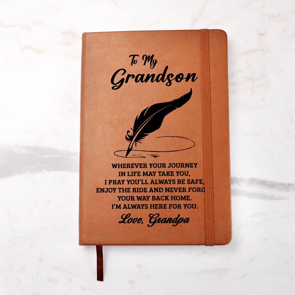 Grandson Gift From Grandpa, "Never Forget", Graphic Journal Jewelry