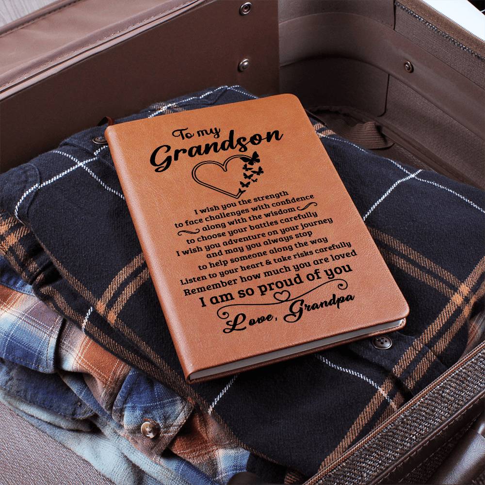 Grandson Gift From Grandpa, "Proud Of You", Graphic Journal Jewelry