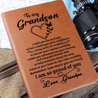 Grandson Gift From Grandpa, "Proud Of You", Graphic Journal Jewelry