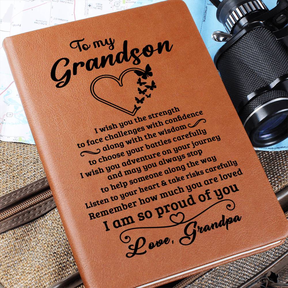 Grandson Gift From Grandpa, "Proud Of You", Graphic Journal Jewelry
