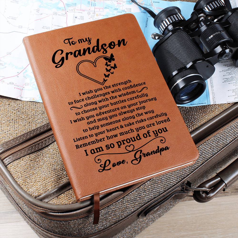 Grandson Gift From Grandpa, "Proud Of You", Graphic Journal Jewelry