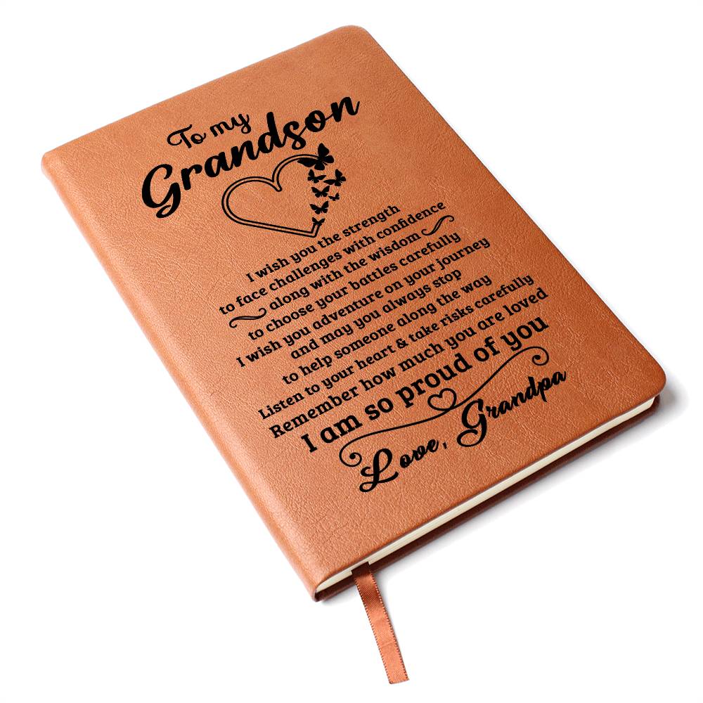Grandson Gift From Grandpa, "Proud Of You", Graphic Journal Jewelry