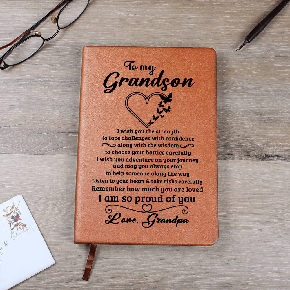 Grandson Gift From Grandpa, "Proud Of You", Graphic Journal Jewelry