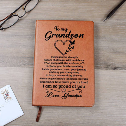 Grandson Gift From Grandpa, "Proud Of You", Graphic Journal Jewelry