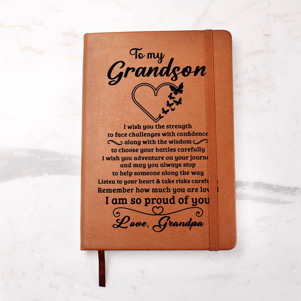 Grandson Gift From Grandpa, "Proud Of You", Graphic Journal Jewelry