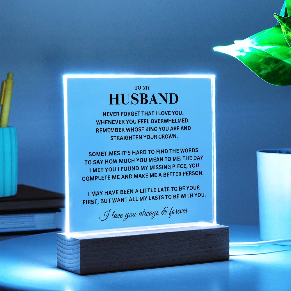 Husband Gift, "King", Acrylic Plaque Jewelry