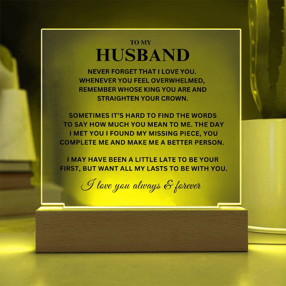 Husband Gift, "King", Acrylic Plaque Jewelry