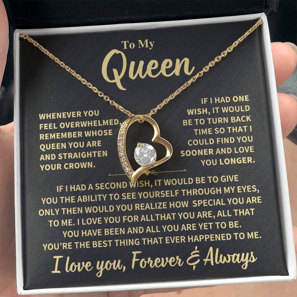 My Queen Gift,"Forever & Always", Forever Love Necklace Jewelry