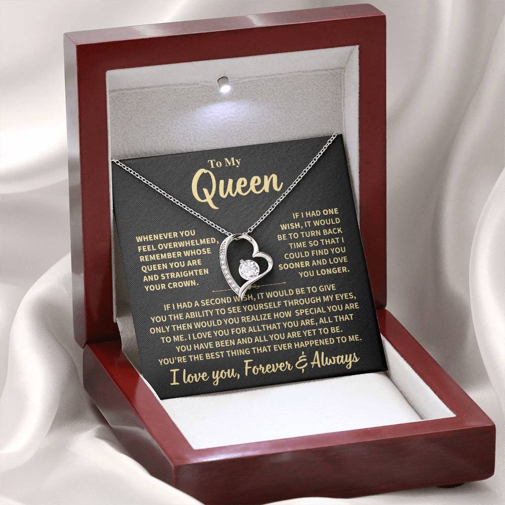 My Queen Gift,"Forever & Always", Forever Love Necklace Jewelry