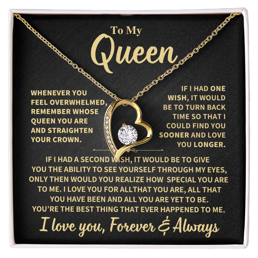 My Queen Gift,"Forever & Always", Forever Love Necklace Jewelry