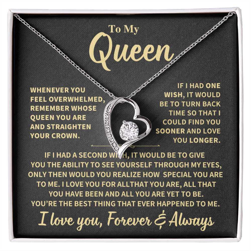 My Queen Gift,"Forever & Always", Forever Love Necklace Jewelry