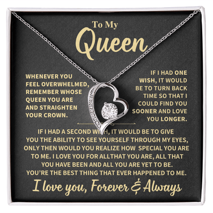 My Queen Gift,"Forever & Always", Forever Love Necklace Jewelry