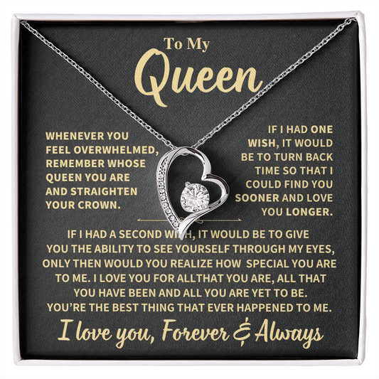 My Queen Gift,"Forever & Always", Forever Love Necklace Jewelry