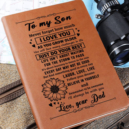 Son Gift From Dad, "Believe In Yourself", Graphic Journal Jewelry