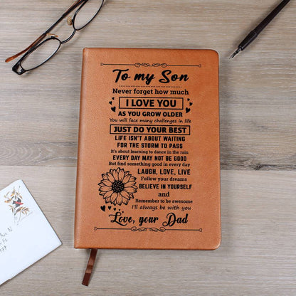 Son Gift From Dad, "Believe In Yourself", Graphic Journal Jewelry