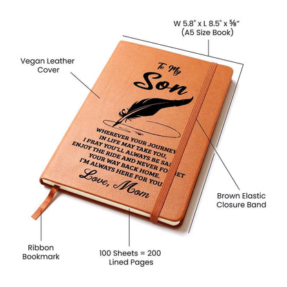 Son Gift From Mom, "Never Forget", Graphic Journal Jewelry