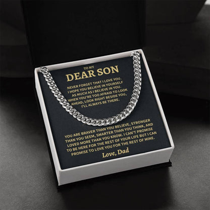 Son Gift-Never Forget-From Dad Jewelry