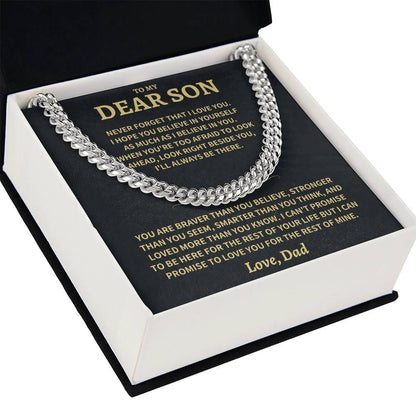 Son Gift-Never Forget-From Dad Jewelry
