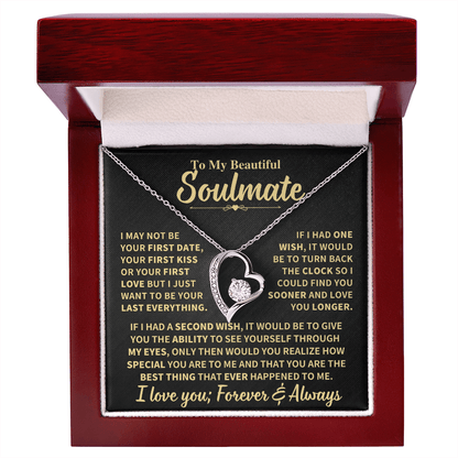 Soulmate Gift, "Forever & Always", Forever Love Necklace Jewelry