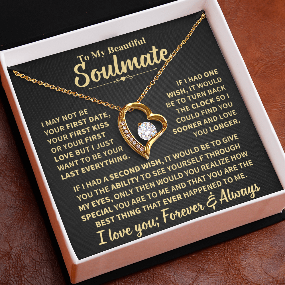Soulmate Gift, "Forever & Always", Forever Love Necklace Jewelry