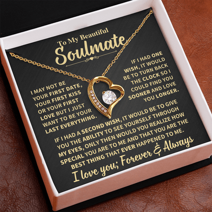 Soulmate Gift, "Forever & Always", Forever Love Necklace Jewelry